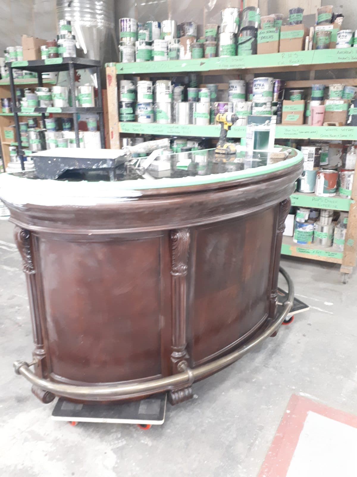 Custom Bar Finish — Commercial painting project by CNC Painting